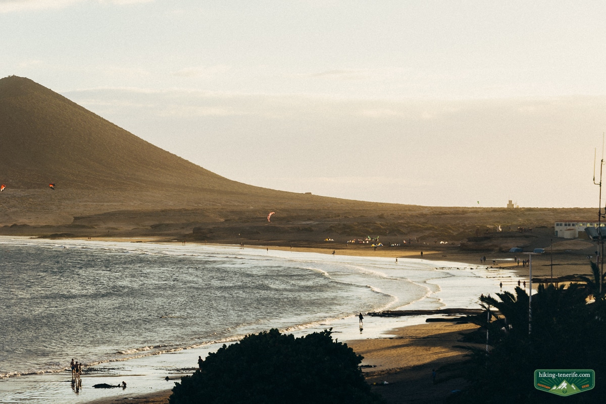 El Médano beach below Montaña Roja in Tenerife