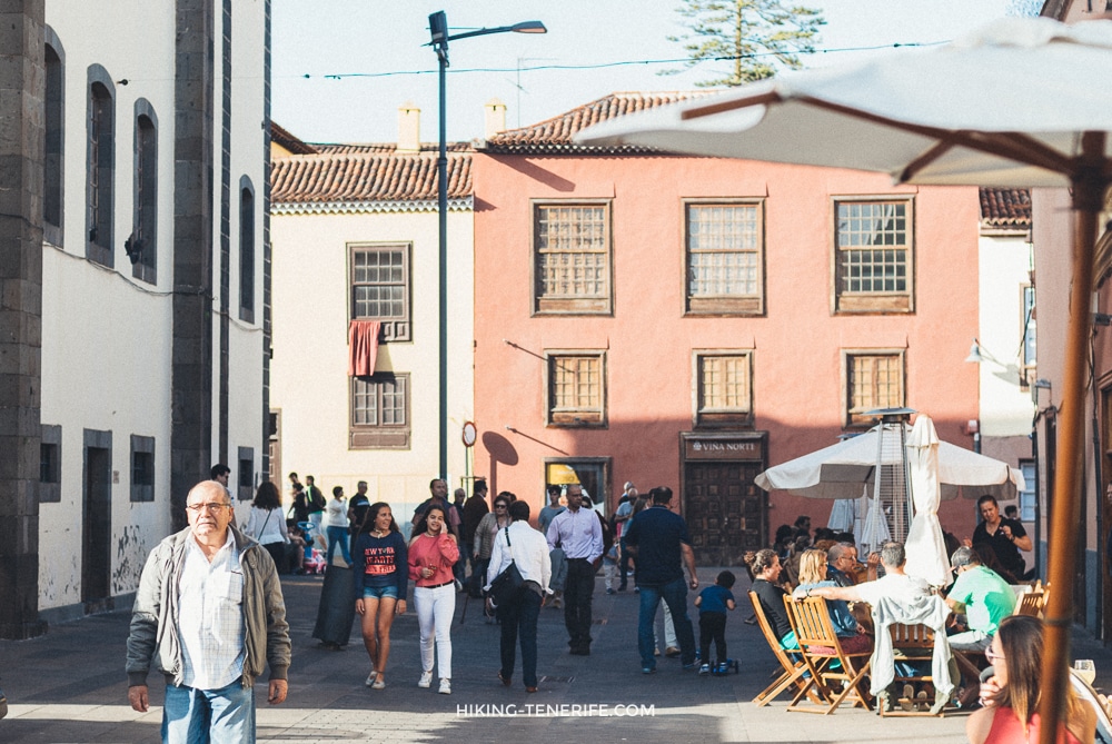 People on a historic La Laguna Tenerife street