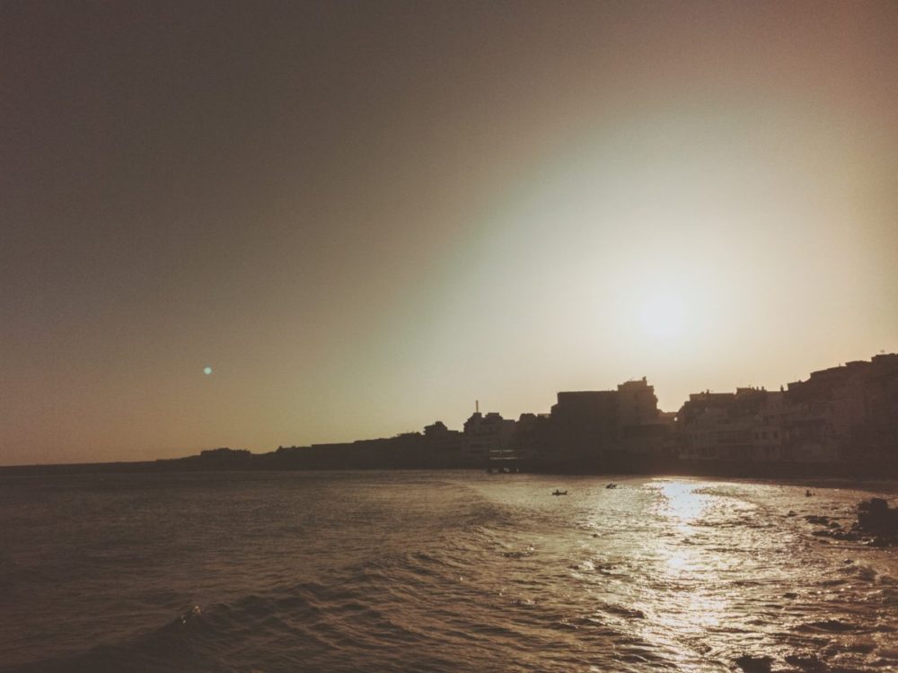 El Medano beach and town in southern Tenerife