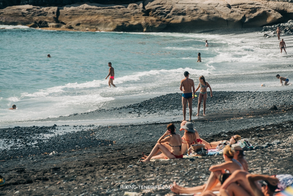 Sheltered south Tenerife beach in October